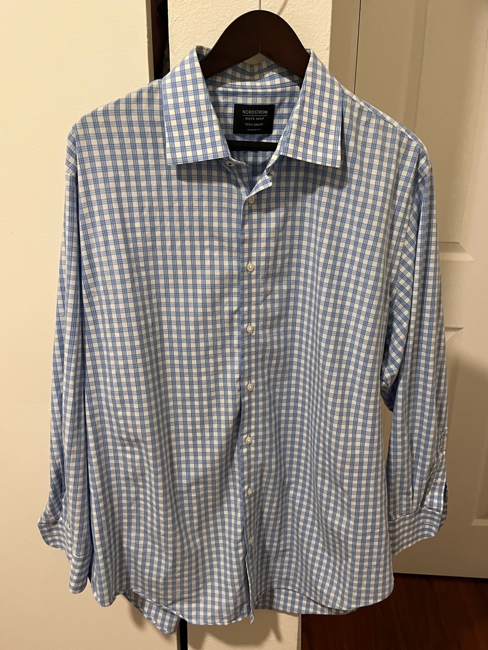 Nordstrom Men’s Blue and White Check Dress Shirt